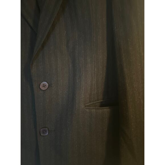 GUC Man in Wool Europa Collection Men's Black Stripe Suit Jacket 100% Wool Sz 40 - Picture 2 of 6